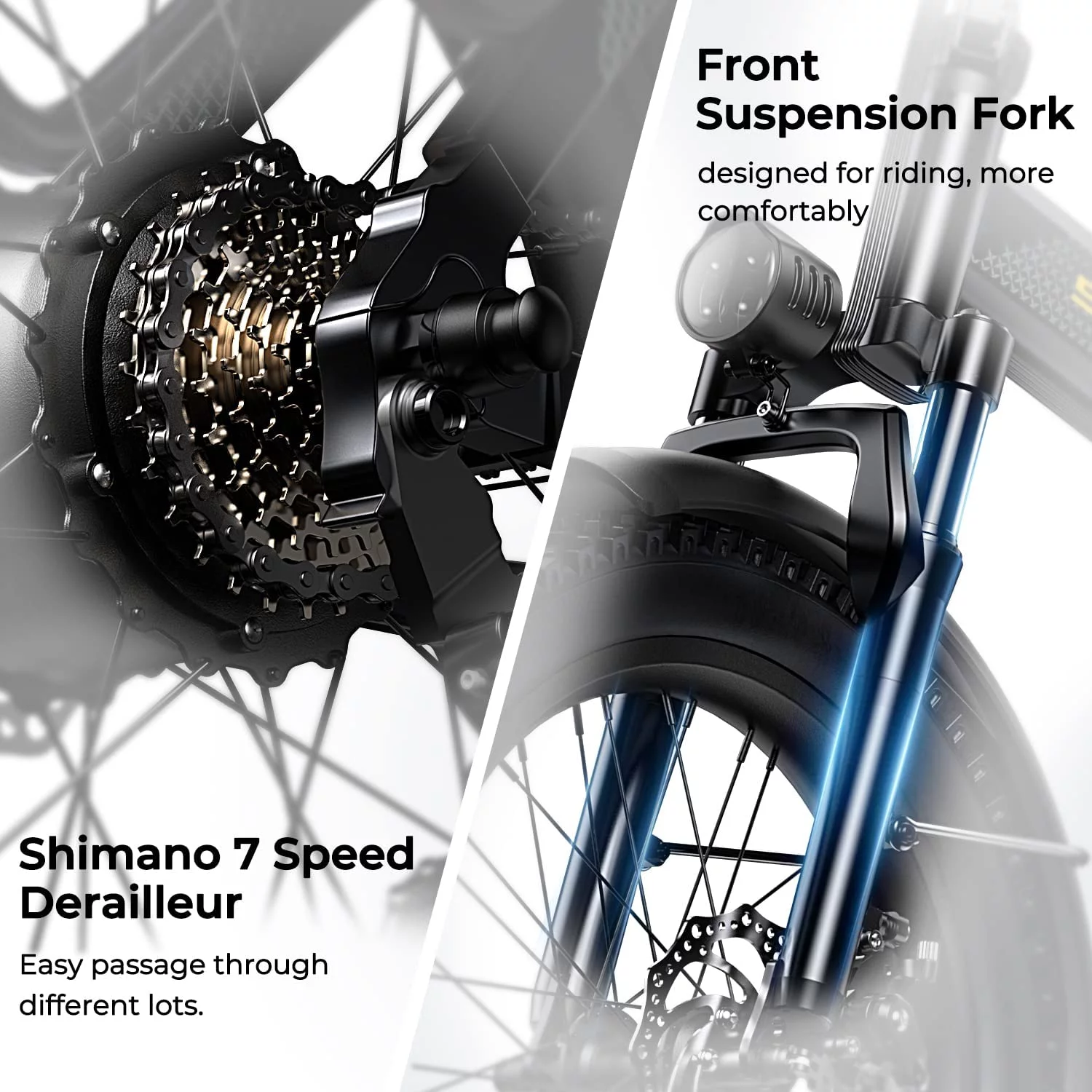 Electric Bike Foldable 20" Fat Tire Ebike with 750W Motor, 48V 20Ah Removable Battery, Shimano 7 Speed Ebike for Adults (UL2849)