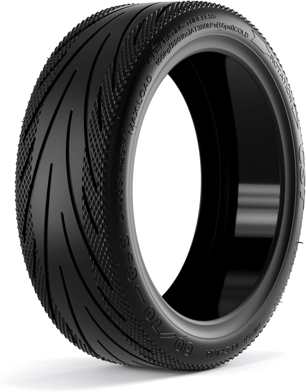 STIO Original Tubeless Front Tire Compatible with Ninebot by Segway Max G30 G30LP Electric KickScooter Solid Rubber Vacuum Outer Non-Slip Max-G30 Tire Kick Scooter Original Accessories Pack of 2