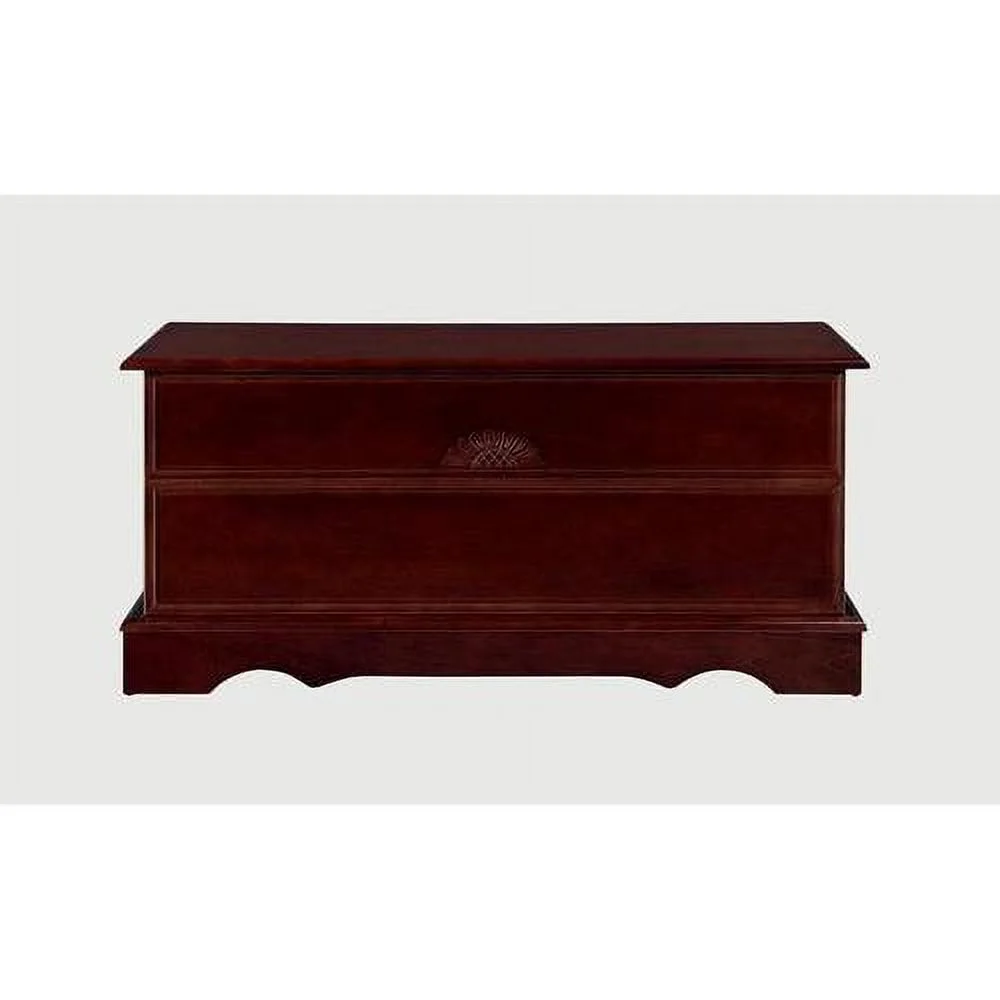 Cedar Lined Wood Storage Blanket Chest Trunk, In Warm Brown