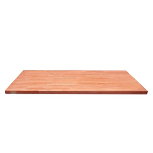 CONSDAN Butcher Block Counter Top, USA Grown Cherry Solid Hardwood Countertop, Wood Slabs for Kitchen, Reversible, Both Side Polished, Prefinished with Food-safe Oil