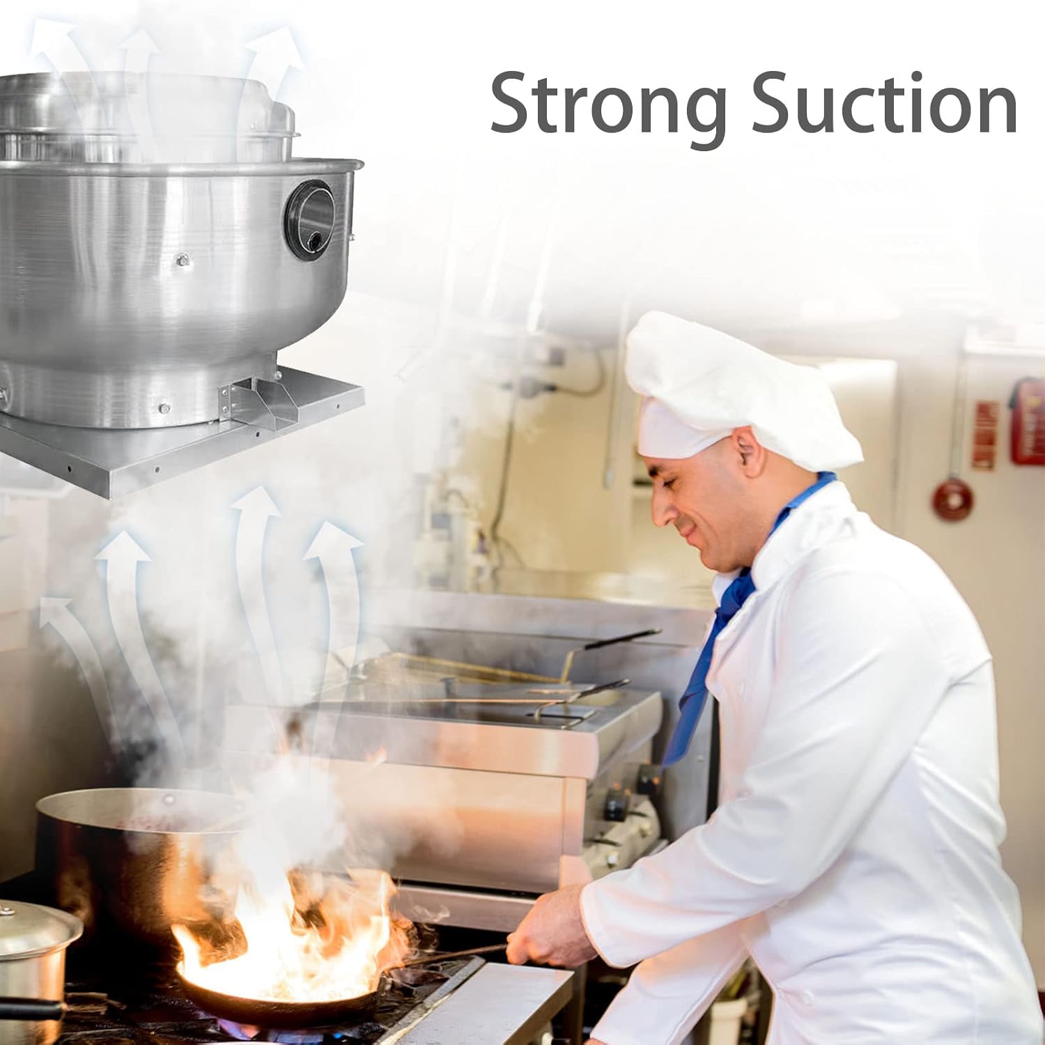 Restaurant Canopy Hood Grease Rated Exhaust Fan- Truck Exhaust Fan High-Speed Direct Drive Centrifugal Upblast Exhaust Fan 0.5HP 110 Volt Single Phase Motor 1900-2600 CFM