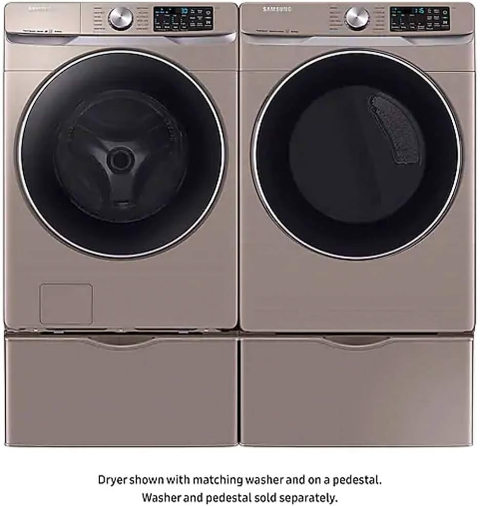 Samsung DVE45R6300C 7.5 Cu. Ft. Smart Electric Steam Dryer in Champagne (2019)