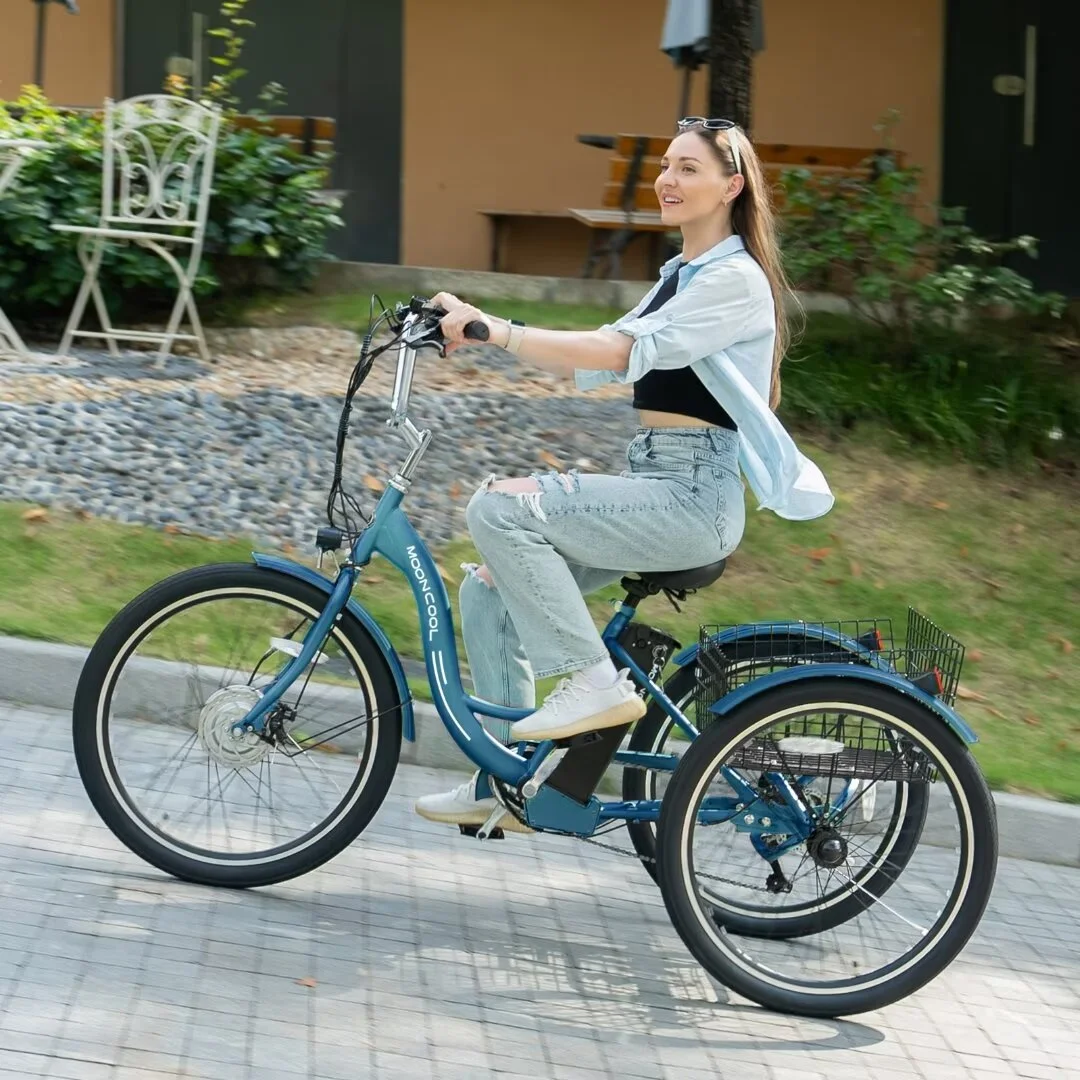 Docred 24'' Adult Electric Tricycles 3 Wheel Electric Bike, 15.5 mph 500W Electric Trikes for Seniors .7-Speed & 4 Adjustable Riding Modes Electric Tricycle with 36V Removable Lithium Battery