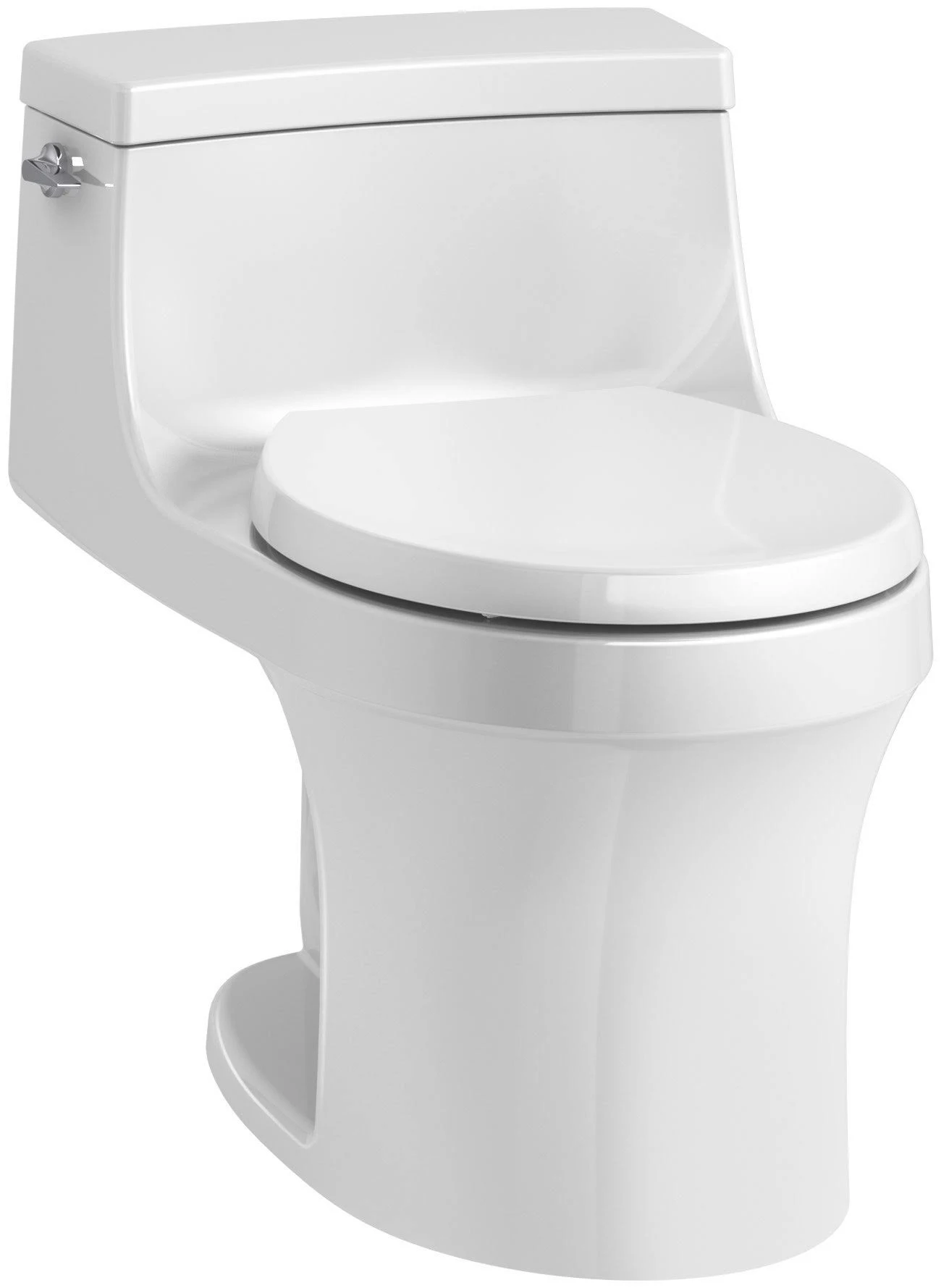 Kohler K-4007-0 San Souci One-Piece Round-Front 1.28 GPF Toilet with AquaPiston Flushing Technology White
