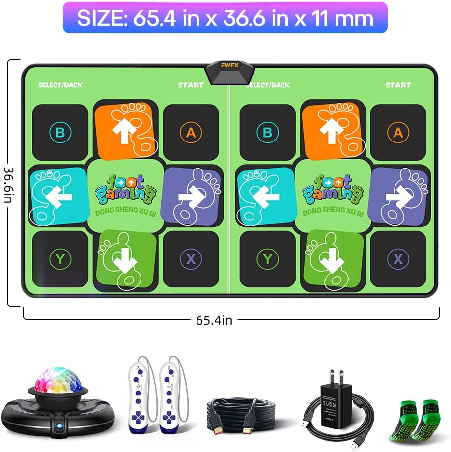 Dance Mat Games for TV - HDMI Wireless Musical Electronic Dance Mats with HD Camera, FWFX Double User Exercise Fitness Non-Slip Dance Step Pad Dancing Mat for Kids & Adults