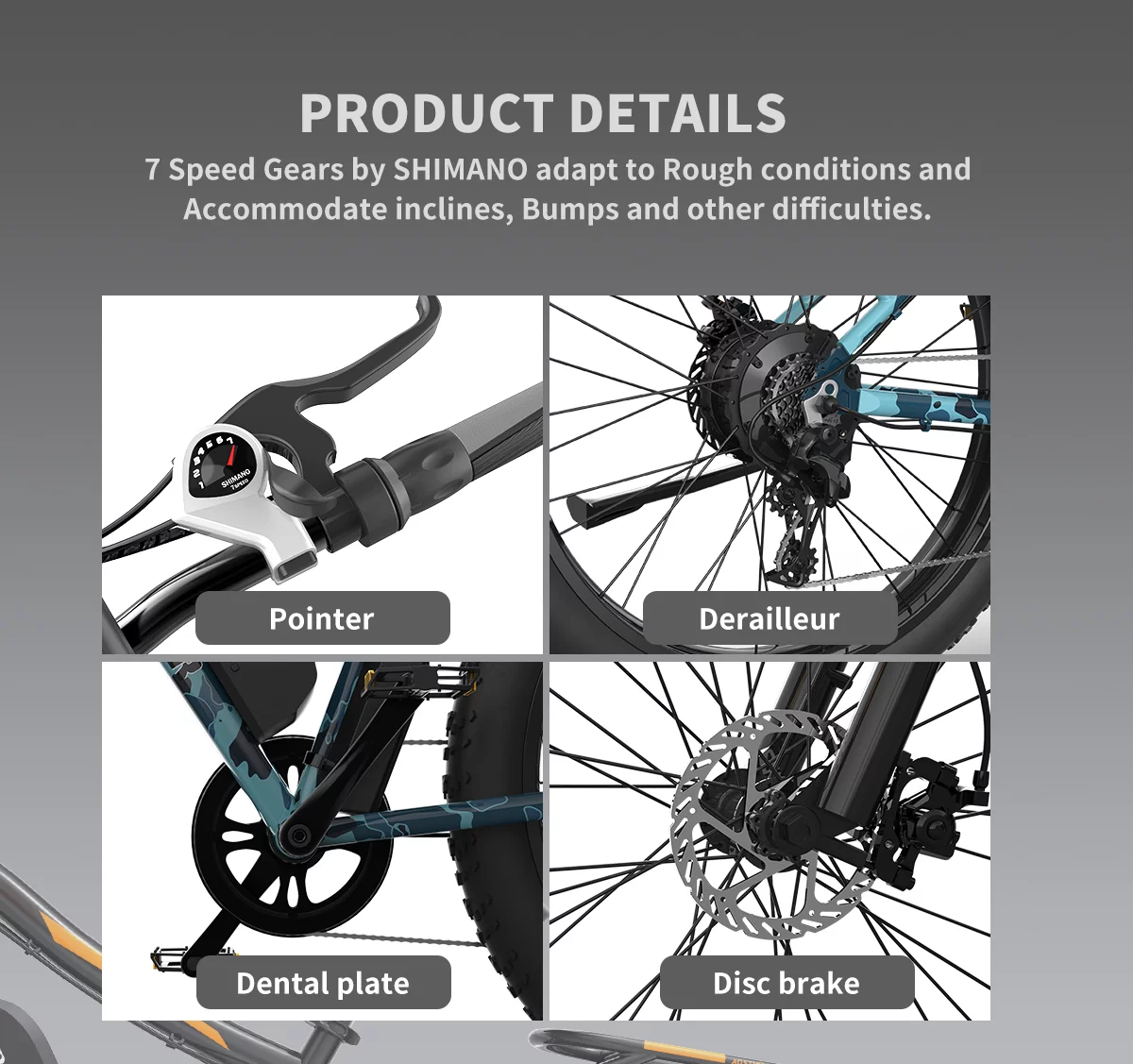 Aostirmotor Electric Mountain Bike 750W 48V13AH Removable Lithium Battery& Pedal Assist Fat Tire Electric Bicycle for Adults