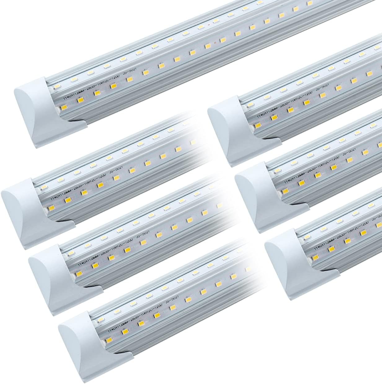 6 Pack T8 Led 4FT 40W Integrated V Shaped Tube Light,Linkable White Daylight 6000k Garage Lights, Indoor Shop Lights for Workshop with On/Off Switch Cable Clear Cover Pack of 2