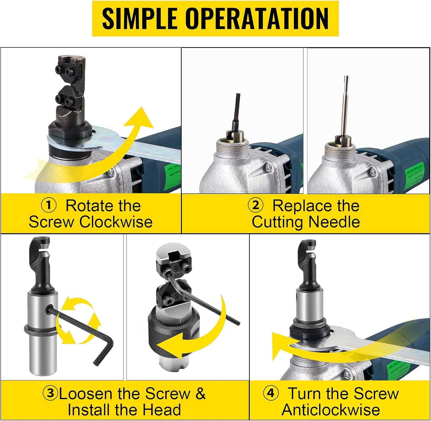 VEVOR Sheet Metal Nibbler 380W, Electric Metal Nibbler 1800RPM High Speed Rotor 0.07in/1.8mm, Metal Nibbler Cutter w Replaced Blades Storage Case for Cutting Stainless Steel, Aluminium, Plastic