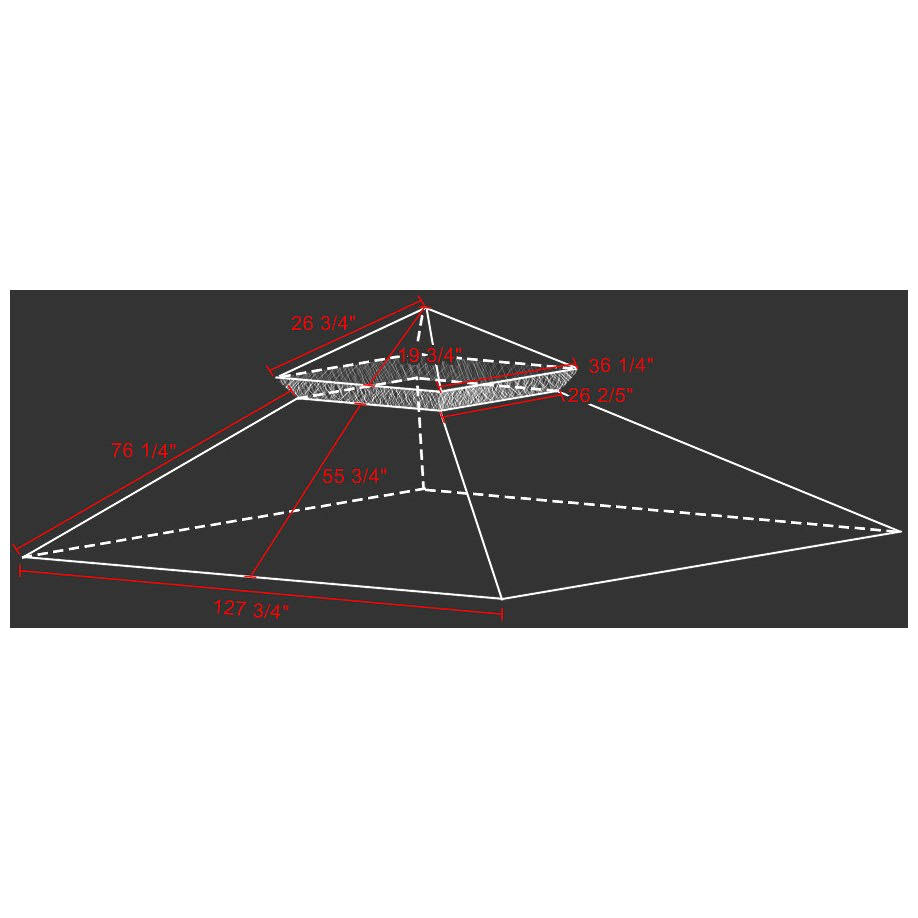 Yescom 10.6&x10.6& Outdoor Gazebo Canopy Top Replacement 2-Tier UV30 200g PA Patio Cover for Madaga Frame