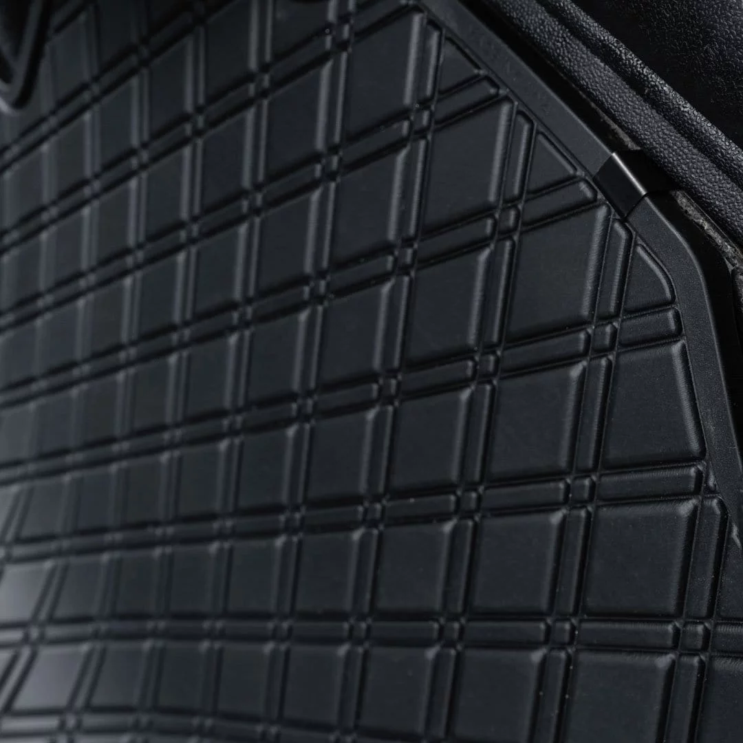 Xtreme Mats EZGO RXV Golf Cart Mat, Full Coverage Golf Cart Floor Liner Mat - Only Fits EZGO RXV (2008-2022) & 2Five (2009+) - Black with Blue Trim