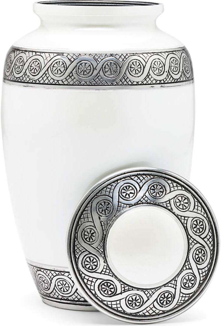 Eternal Harmony Cremation Urn for Human Ashes | Memorial Urn Carefully Handcrafted with Elegant Finishes to Honor and Remember Your Loved One | Adult Urn Large Size with Beautiful Velvet Bag (Blue)