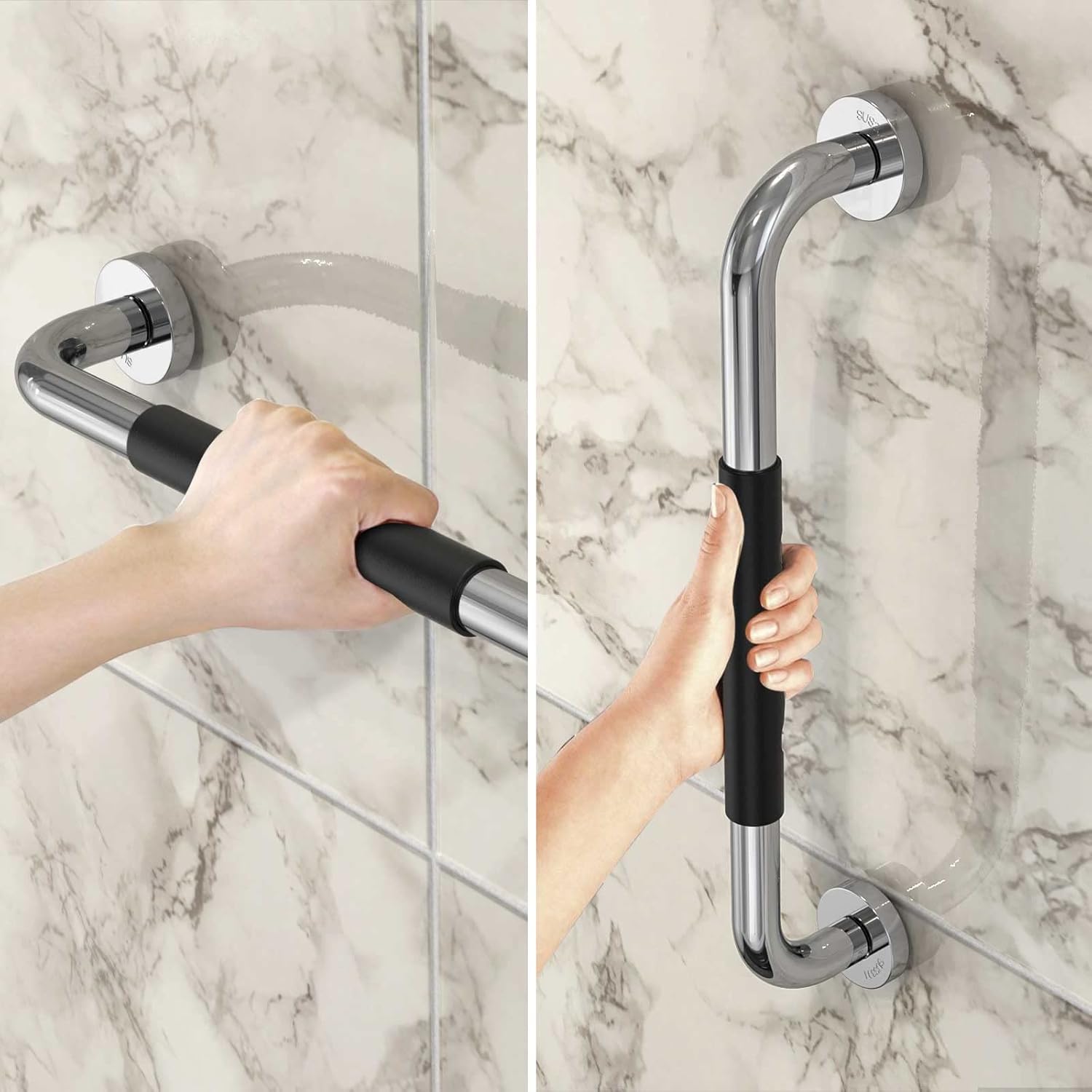 Grab Bars for Bathtubs and Showers,Bathroom Safety Grab Bars for The Elderly,Stainless Steel Handicap Grab Bars (16 Inch (Pack of 2))