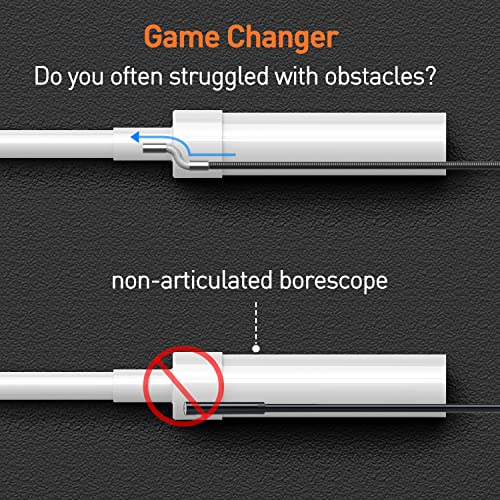 10FT Articulating Borescope, Inspection Camera with 0.33in Two-Way Steering Snake Camera, Waterproof 1080P Endoscope with Light for Mechanics Electriction Wall Pipe Inspection