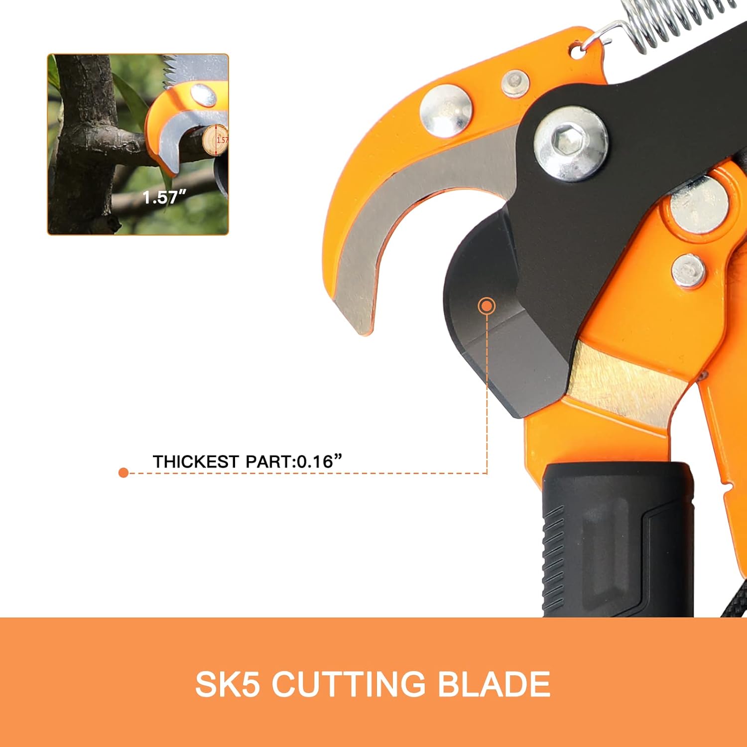 GARCARE Pole Saws for Tree trimming & Tree Pruner Extendable 2 in 1 with 3/4'' Cutting Capacity, Adjustable Length 4.6-7 foot