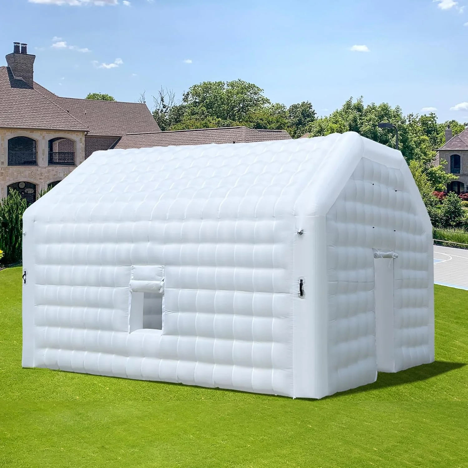 WARSUN Large Black Inflatable Night Club 30x20x13Ft Inflatable Party Tent with Logo Area Disco Cube Gazebo Event House