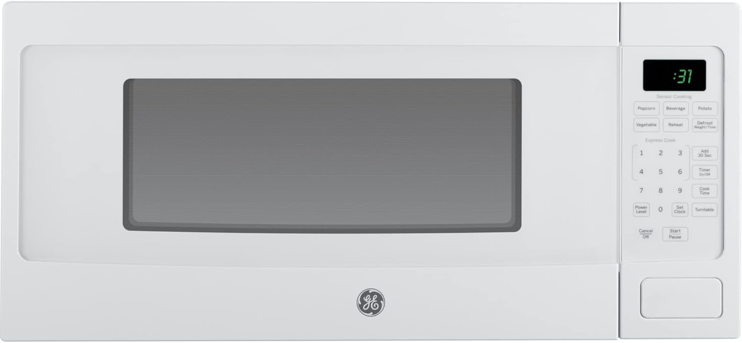 GE PEM31DFWW Profile 1.1 Cu. Ft. White Countertop Microwave