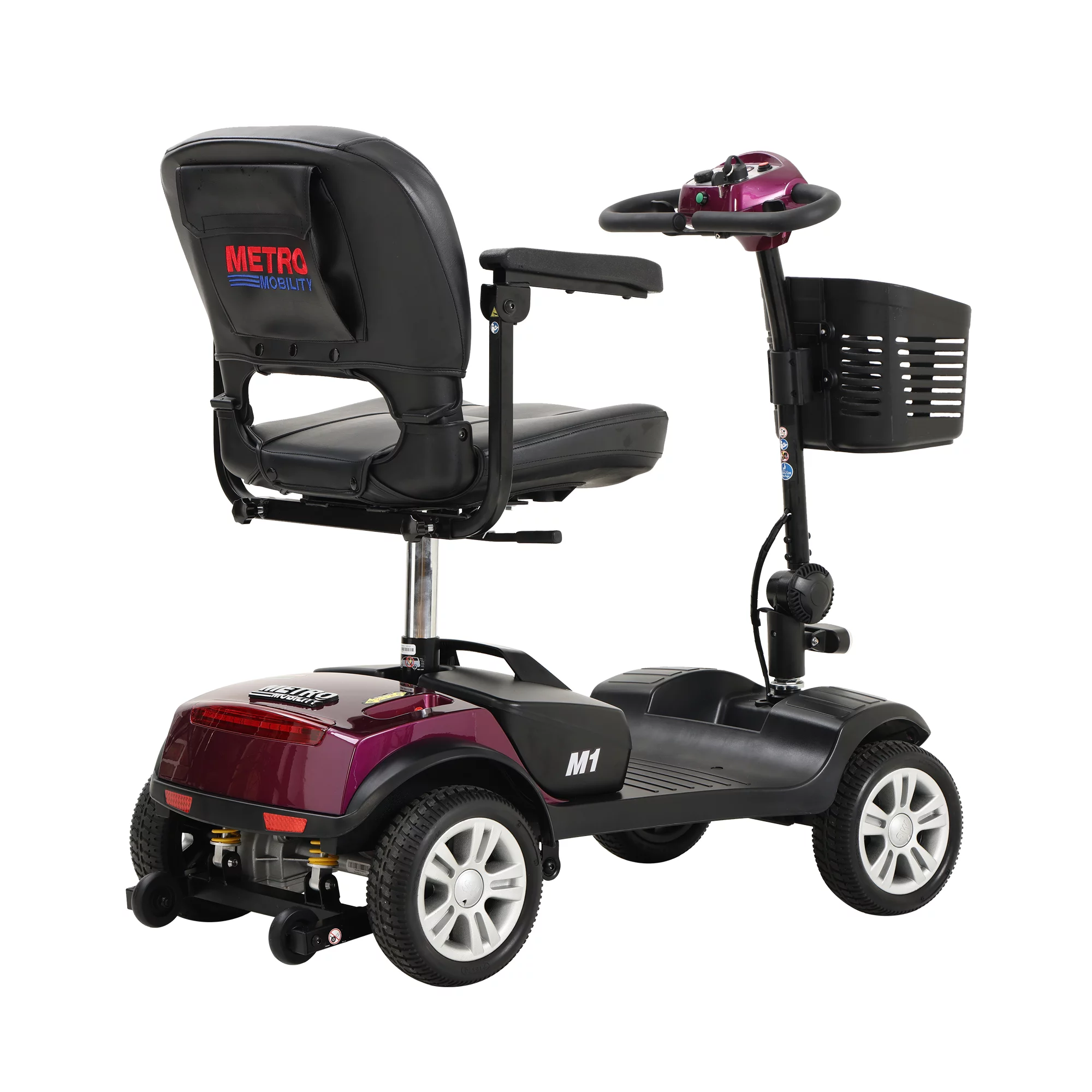 Travel Mobility Scooter, Heavy Duty Electric Scooters with 4 Anti-Tip Wheels, Compact Lightweight Mobility Scooters for Senior Adults Elderly, Foldable Mobility Scooter, Holds 300lbs, Purple