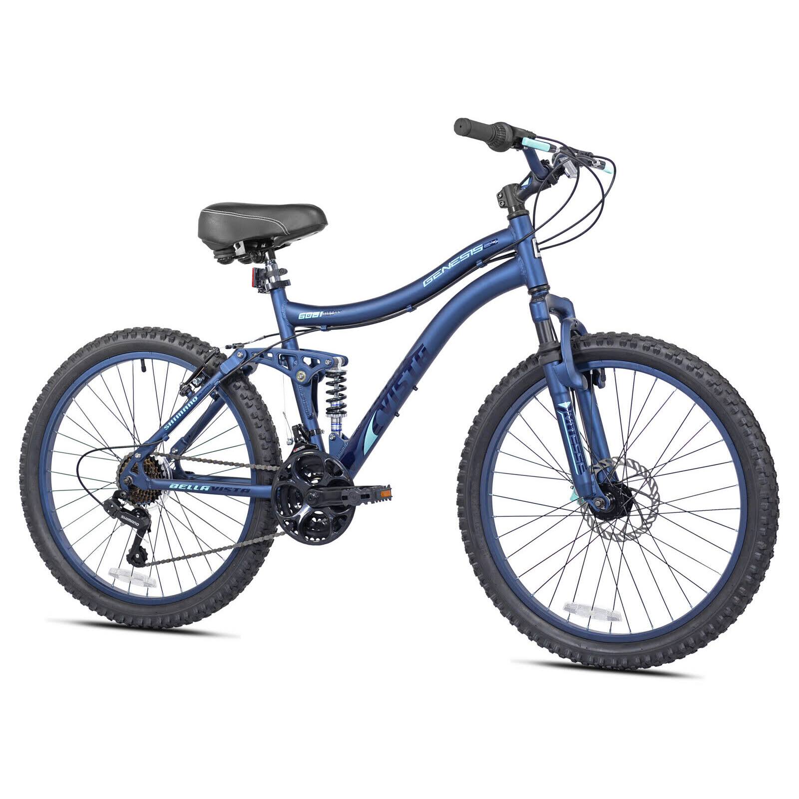 Genesis 24x22 Bella Vista Girl&s Full Suspension Mountain Bike, Blue