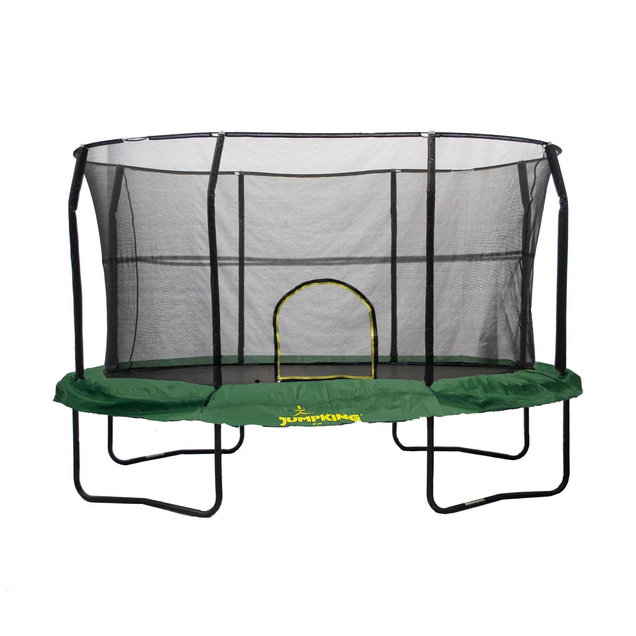 Jumpking Oval 8& x 12& Trampoline, with Enclosure, Green