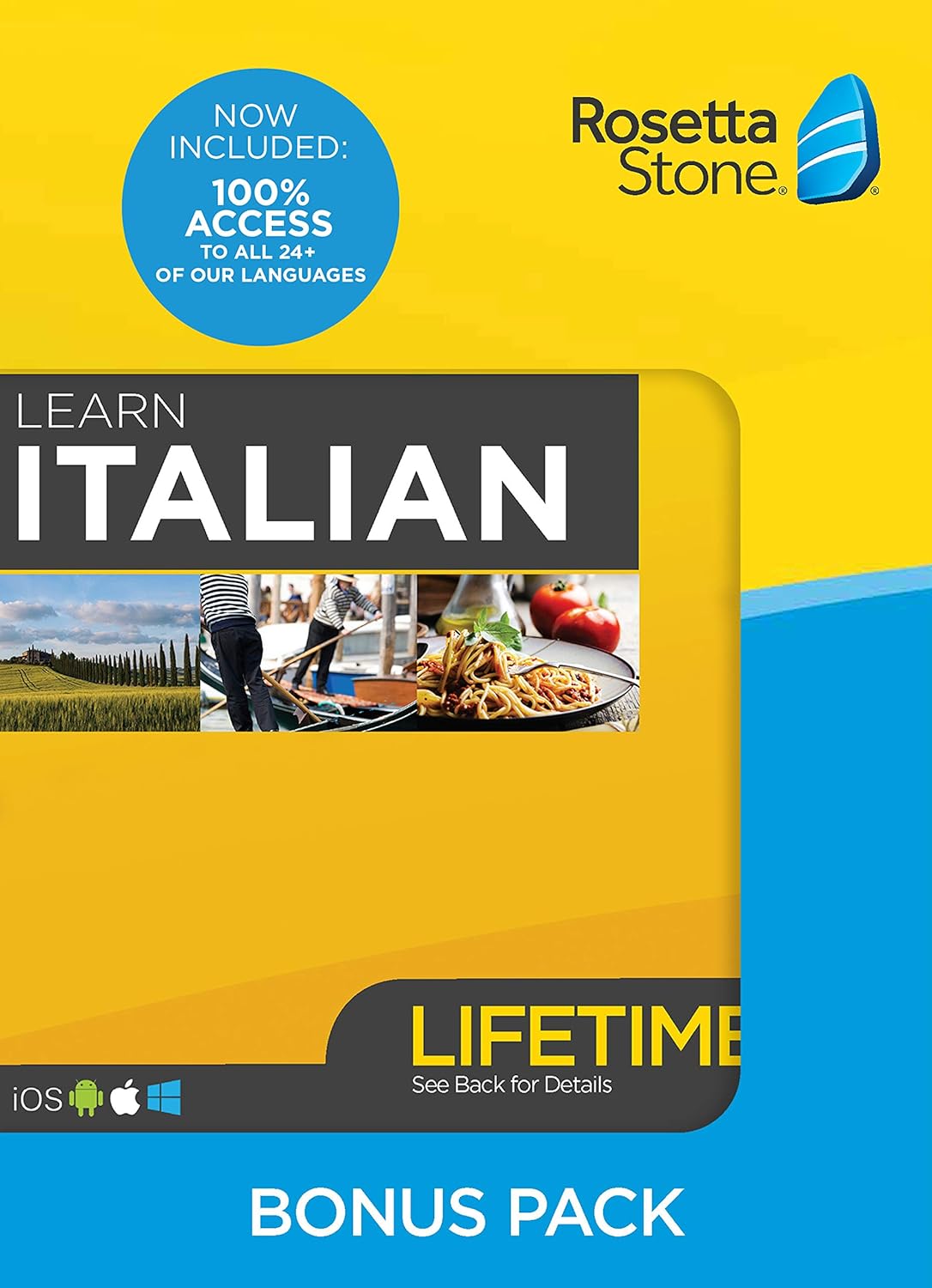 Rosetta Stone Learn Spanish Bonus Pack Bundle| Lifetime Online Access + Grammar Guide + Dictionary Book Set| PC/Mac Keycard
