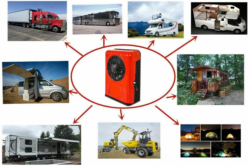 12V Electric AC Unit Truck Air Conditioner Truck Cab Air Conditioner for RV Truck Caravan Excavator Tractor