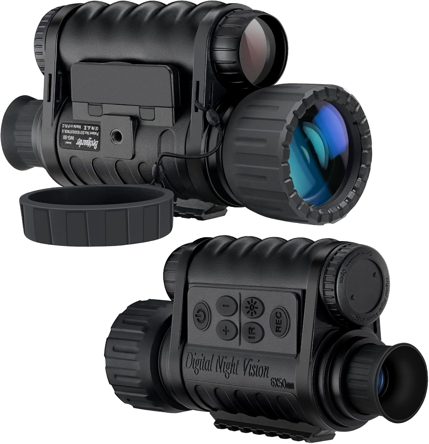 Night Vision Monocular, HD Digital Infrared Camera Scope 6x50mm with 1.5 inch TFT LCD High Power Hunting Gear Takes 5mp Photo 720 Video up to 350m/1150ft Detection Distance