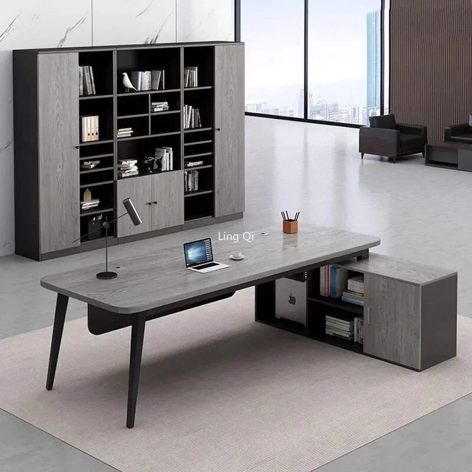 L Shaped Standing Office Desk Accessories Reception Executive Storage Computer Desks Home Conference Escritorio Modern Furniture