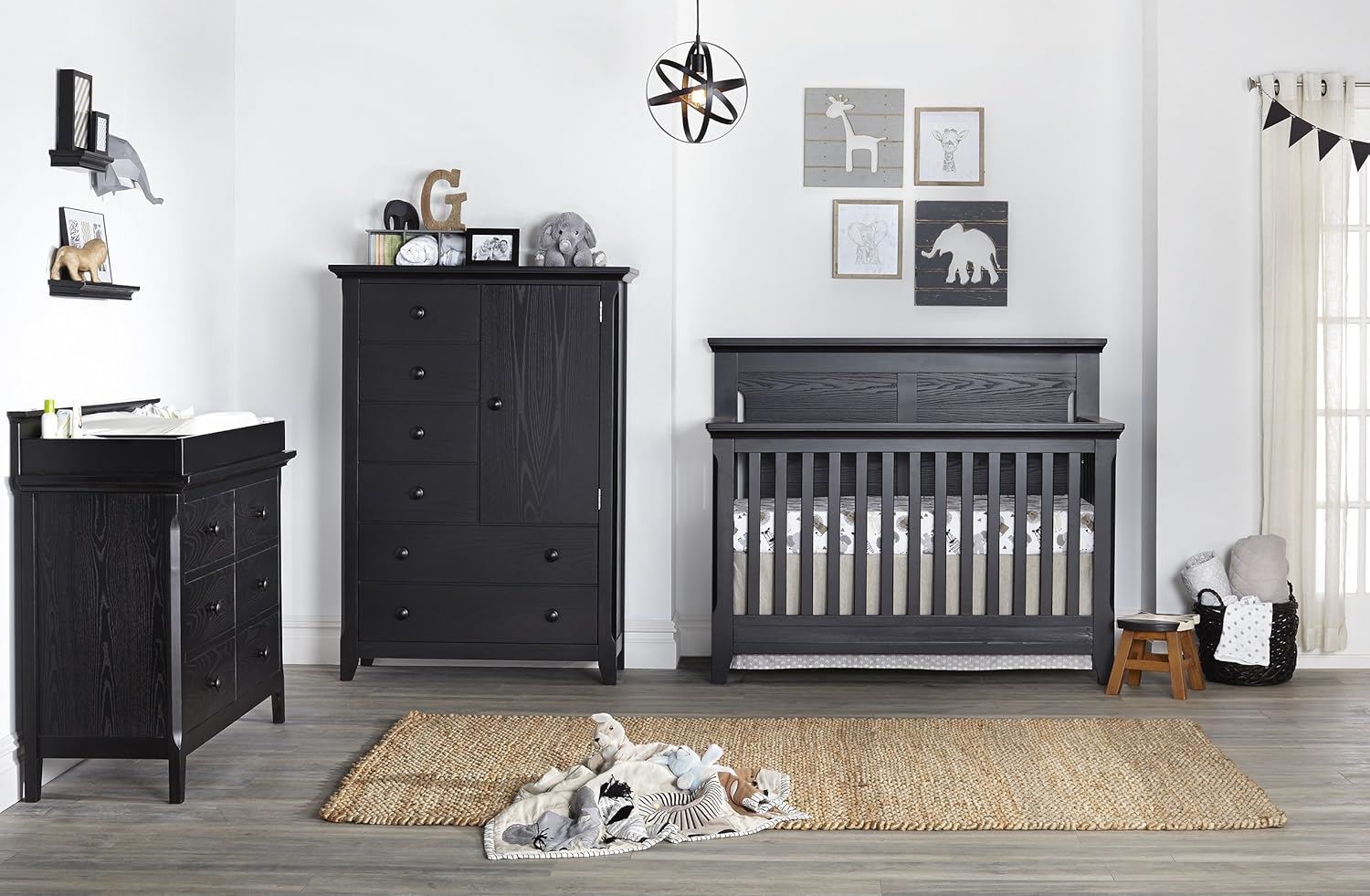 Baby Cache Overland 4 in 1 Convertible Crib in a Classic Heritage Black Finish