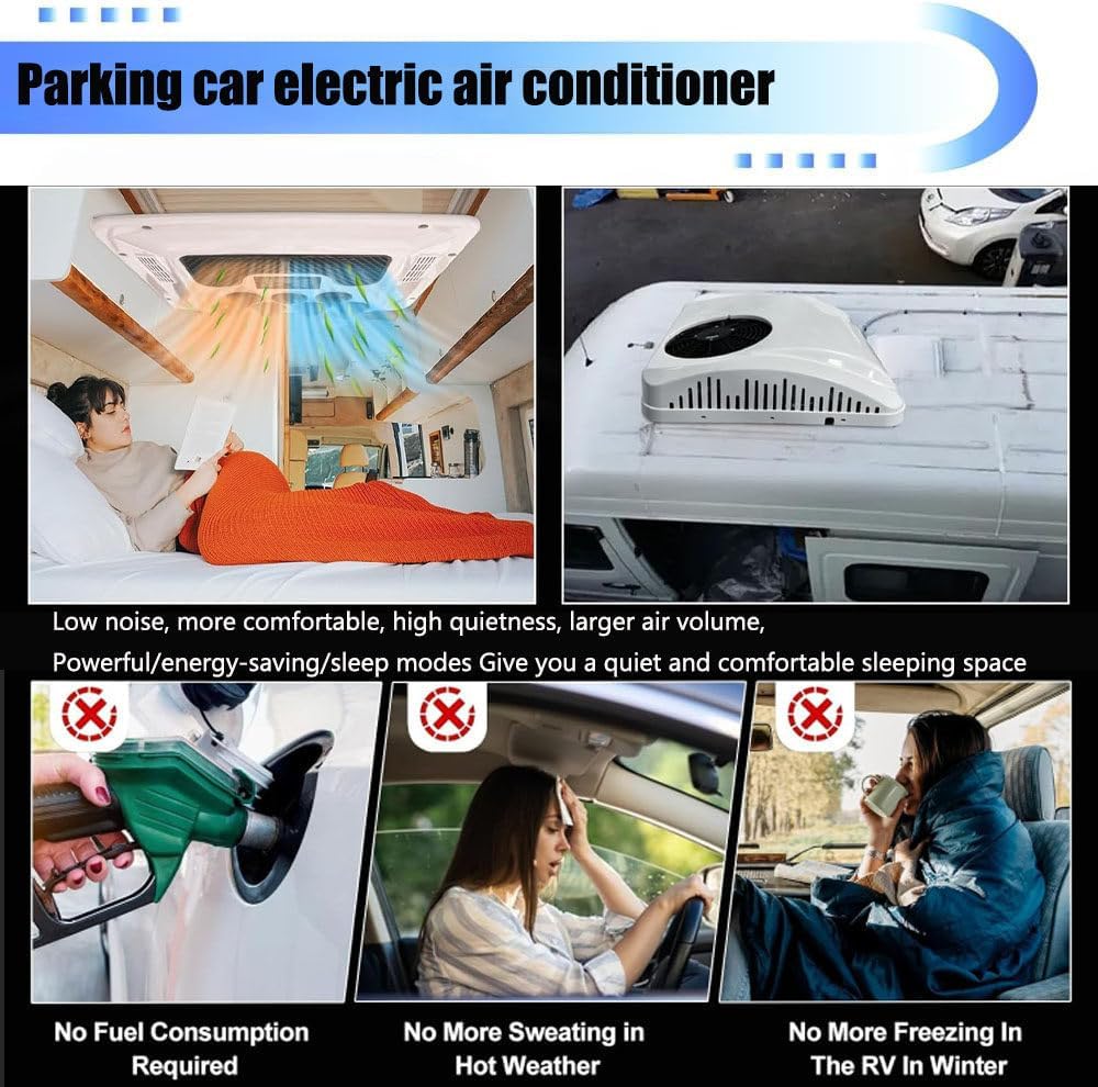 RV Air Conditioners,24V Air Conditioner,Heating and cooling, low noise Electric Truck RV Rooftop Air Cond,Camper Air Conditioner for RV BUS Truck Vehicle