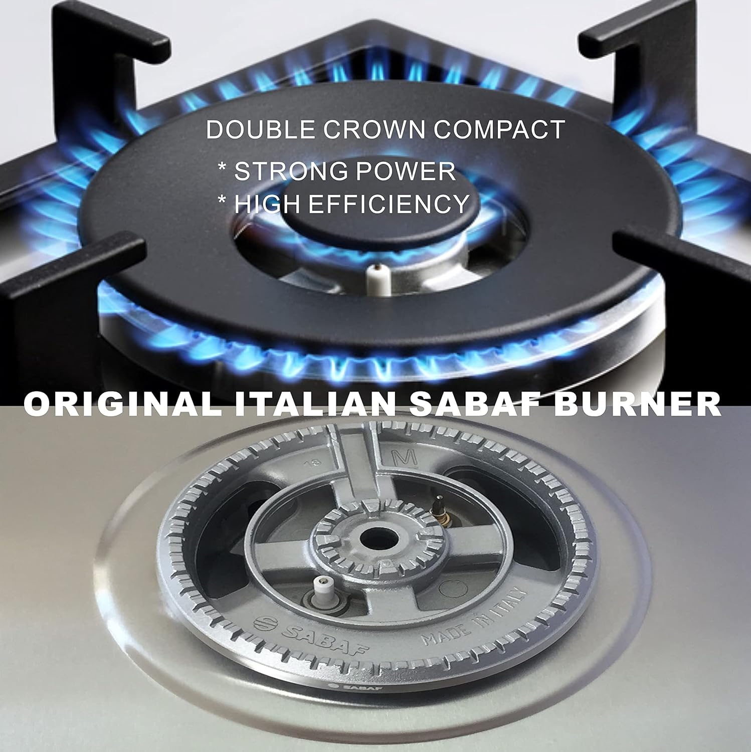 30 Inch Gas Cooktop 5 Burners Gas Stove Gas Hob Stovetop Stainless Steel Cooktop Cast Iron Grates, Silver (30x 19.7x 4.5 inches)