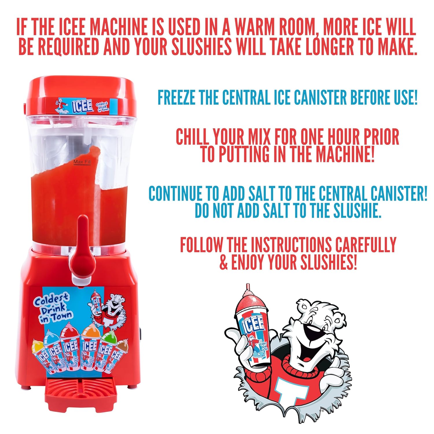 ICEE Home Countertop Slushie Maker. New for 2024. Creates up to 34Floz of Ice Cold ICEE Slushy. Make Ice Cold Slushies at Home! Officially Licensed ICEE Merchandise from Fizz Creations