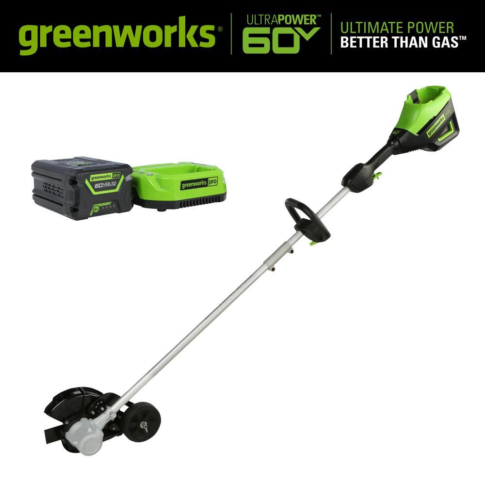 Greenworks Pro 8 in. 60-Volt Battery Cordless Edger Kits with 2.0 Ah Battery and Charger 2700103