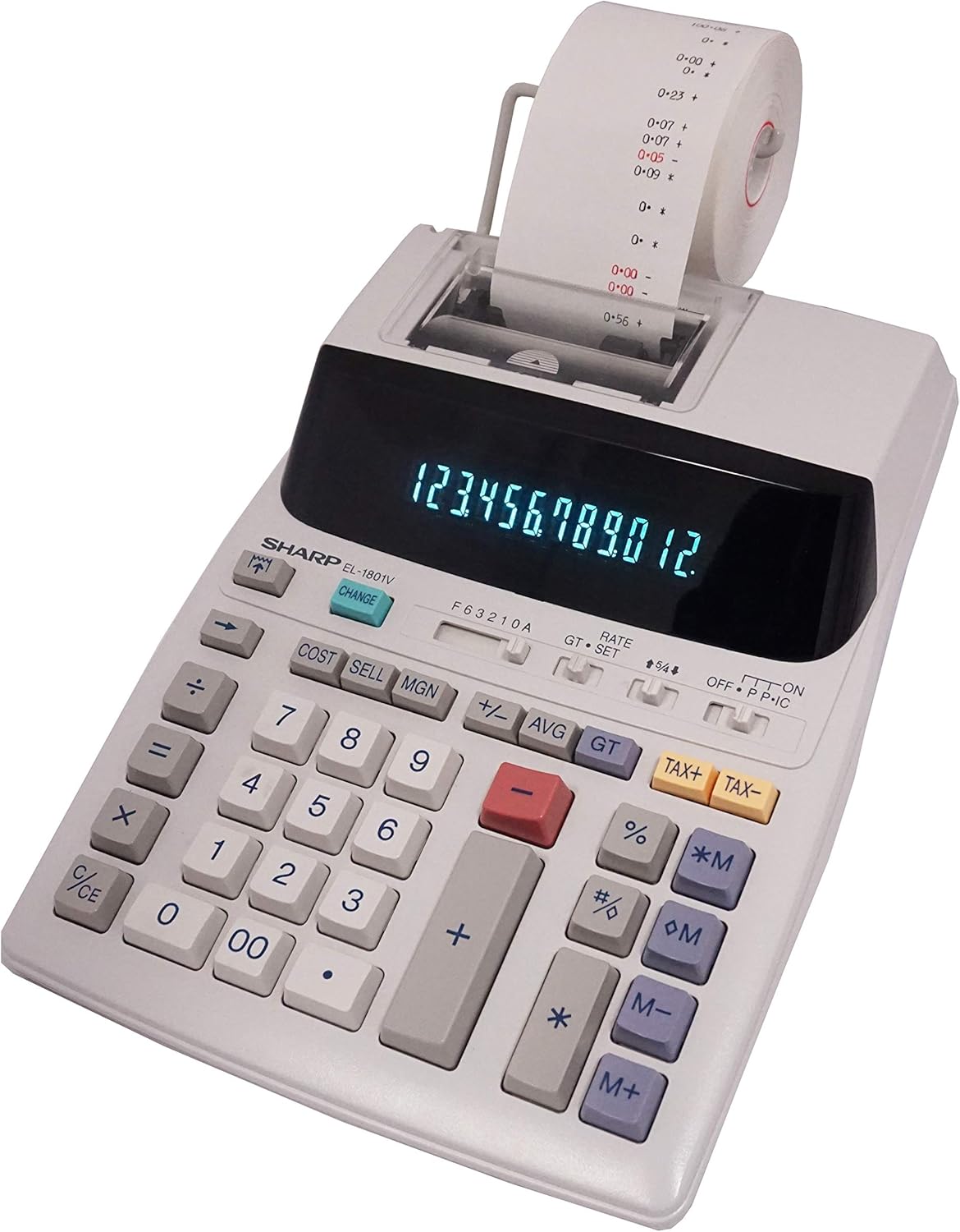 Sharp EL-1801V Two-Color Printing Calculator 2.1 Lines/Sec 4 Black/Red