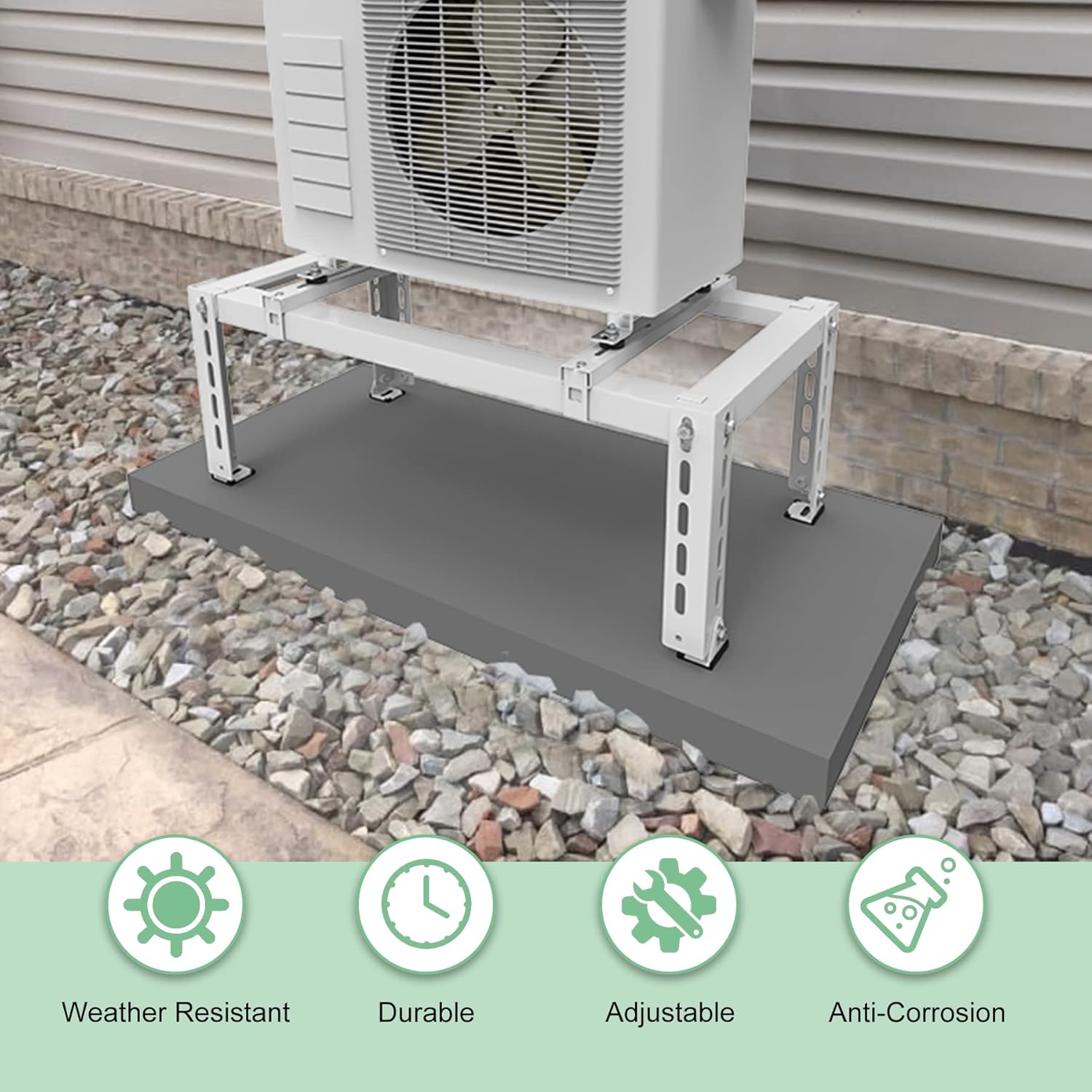 Mini Split Ground Stand for Air Conditioners Heat Pump System,Air Conditioner Bracket for Outdoor AC Unit,Heavy Duty Condenser Stand Base for 9,000-24,000 BTU