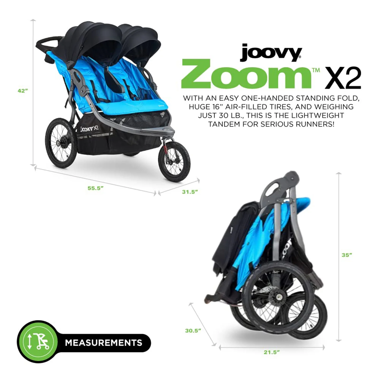 joovy ZoomX2 Double Jogging Stroller