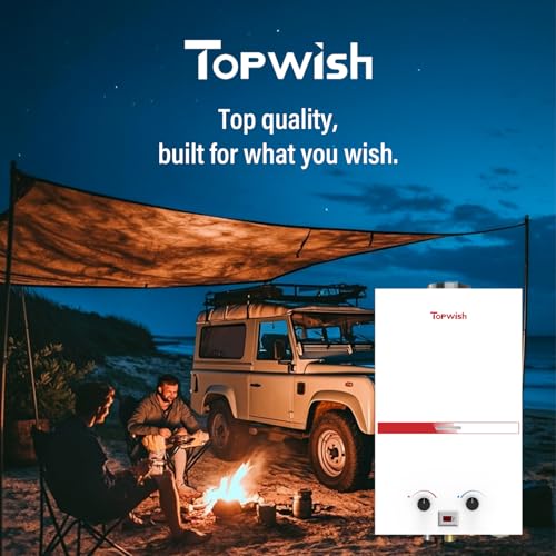 Propane Water Heater Tankless, 10L Portable Water Heater, 2.6GPM Portable Hot Water Heaters with Multi-Protection, Instant Camping Water Heaters for Camping, Outdoors Shower, RV Shower, White