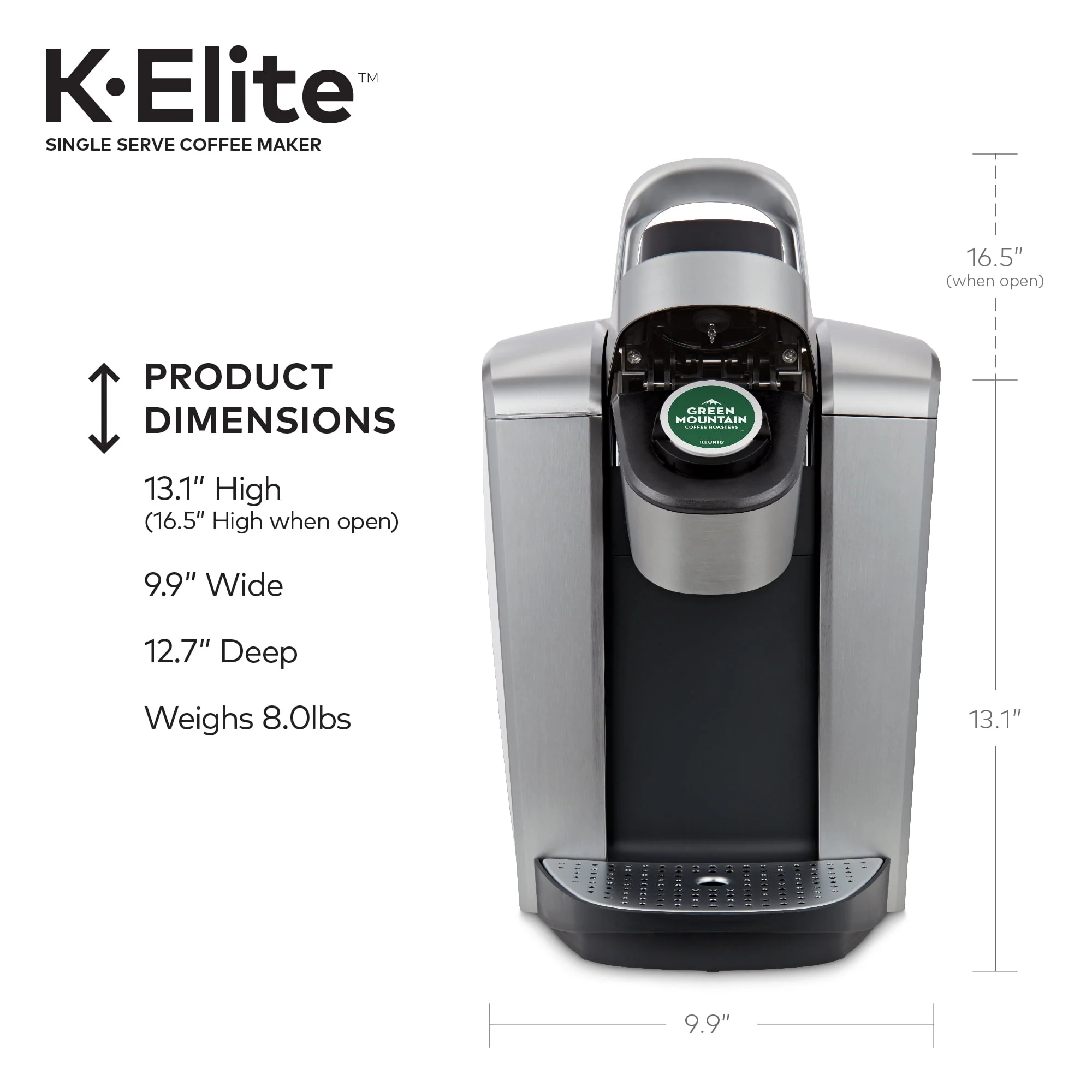 Keurig K-Elite, Single Serve K-Cup Pod Coffee Maker, Brushed Gold