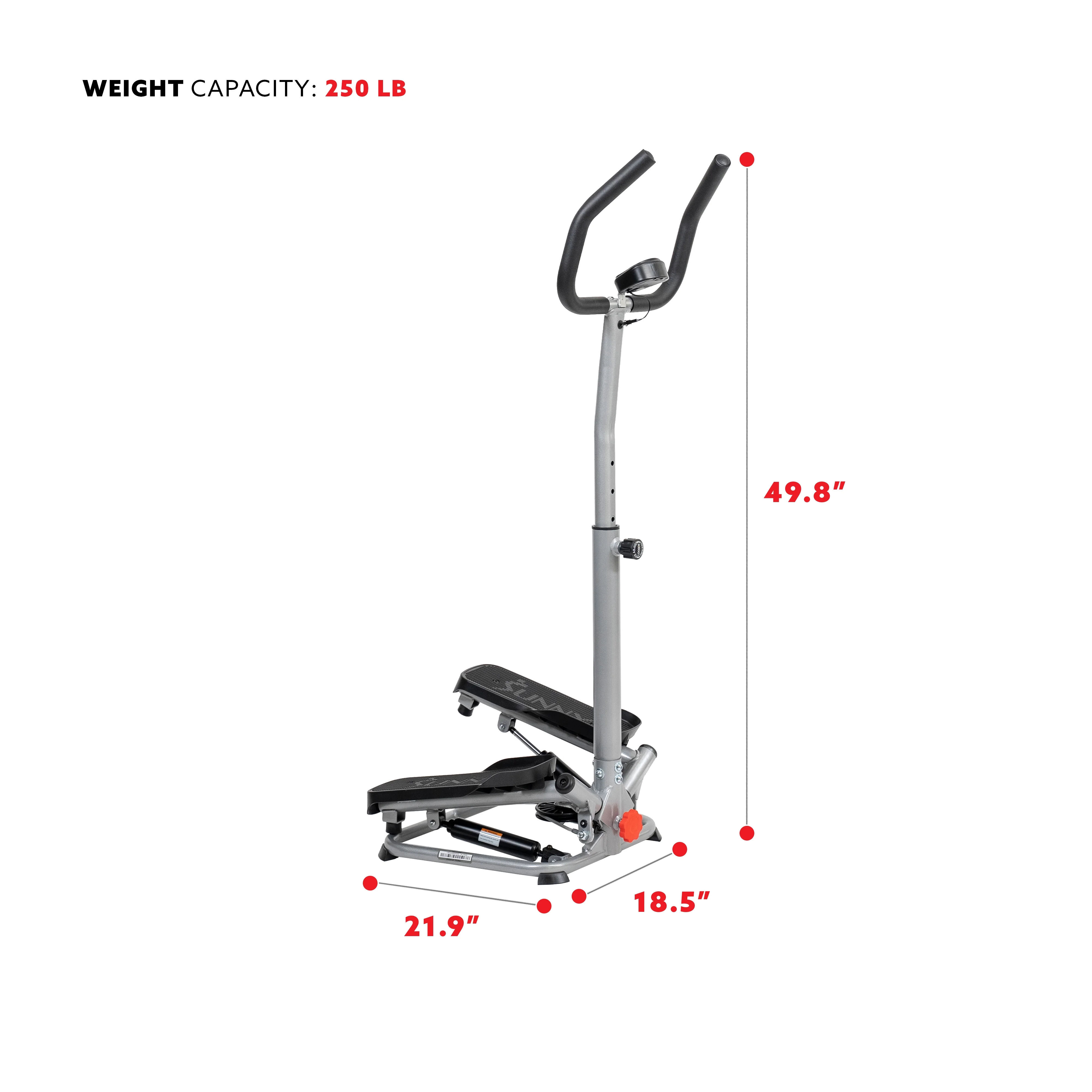 Sunny Health & Fitness Mini Twister, Stair Stepper, Climber Machine with Handlebar for Total Body Toning, SF-S020027