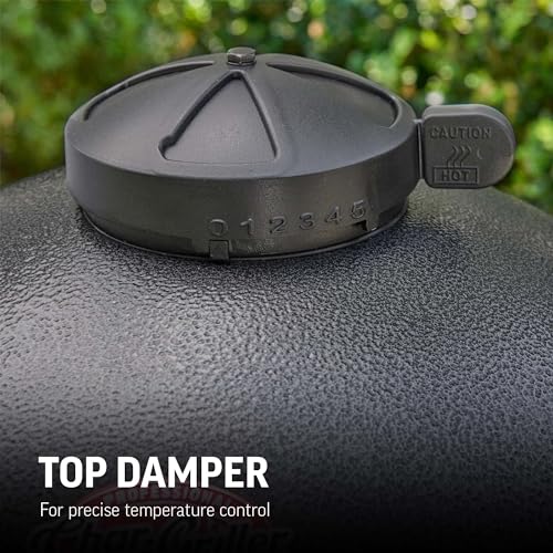 Char-Griller® AKORN® Kamado Charcoal Grill and Smoker with Cast Iron Grates, Warming Rack and Locking Lid with 445 Cooking Square Inches in Graphite, Model E16620