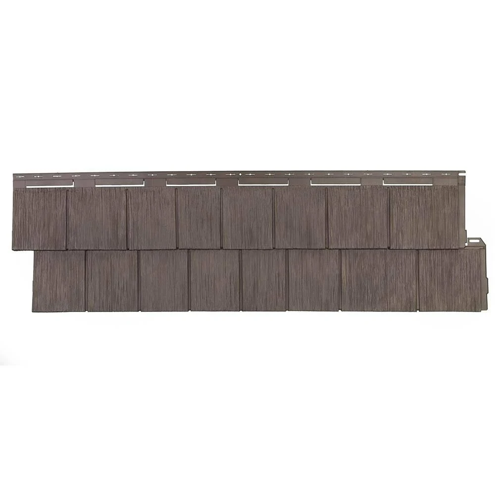 Novik Shake RS - 14.5 in. x 48.75 in. Rough Sawn Shake in Cedar Blend (48.84 Sq. ft. per Box) Plastic Shake Vinyl Siding, Tan