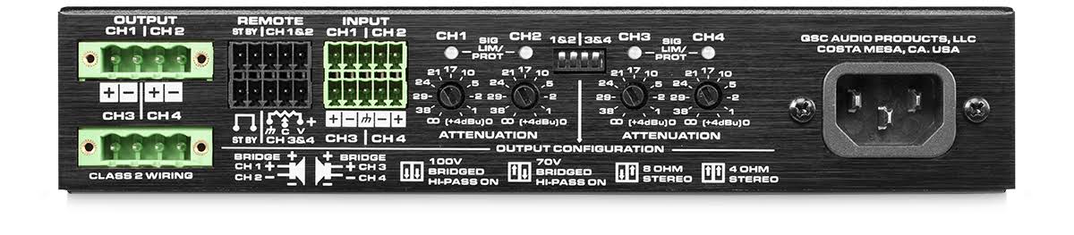 QSC QSC SPA4-60 Compact 4-Channel 60-Watt Installation Amplifier