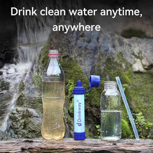Portable Water Filter Water Purifier Portable Water Filter with Compass Emergency Lighting Camping Backpacking Travel Hiking Emergency Essentials 4000mAh USB Charging