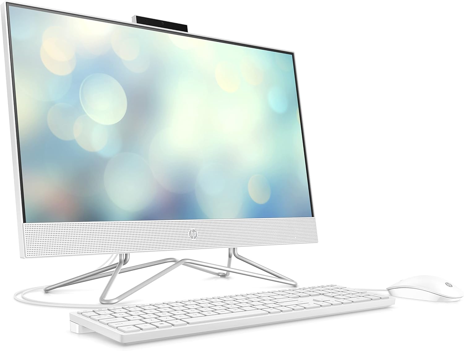 HP 22" All-in-One Desktop, AMD Athlon Silver 3050U Processor, AMD Radeon Graphics, 4 GB RAM, 256 GB SSD, Windows 11 Home (22-dd0210, Snow White)