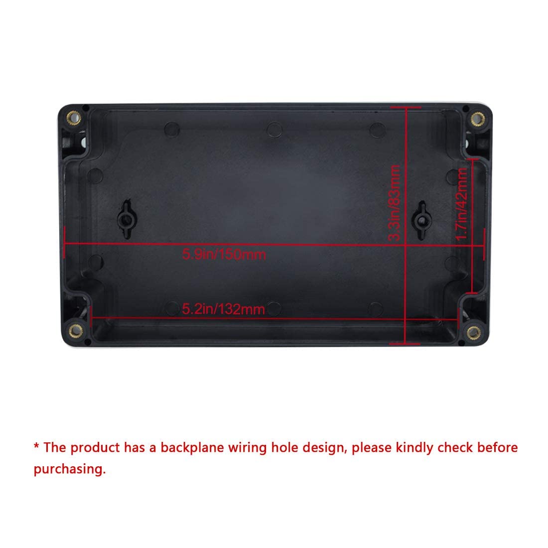 LeMotech ABS Plastic Electrical Project Case Power Junction Box, Project Box Black 10.4" x 7.2" x 3.7" (263 x 182 x 95 mm)(Pack of 1)