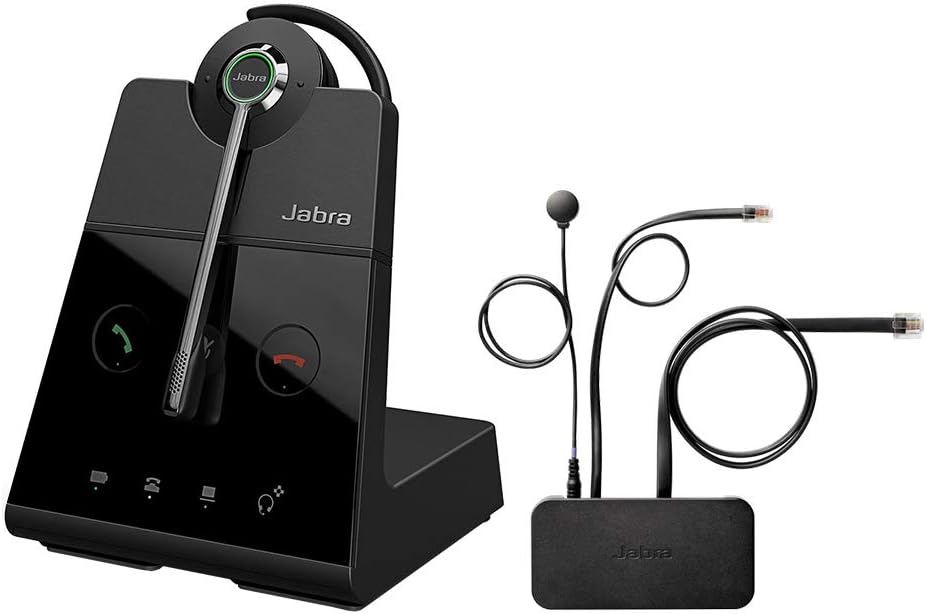 Jabra Engage 65 Wireless Stereo Headset with 14201-17 Link 17 EHS Adapter for Polycom