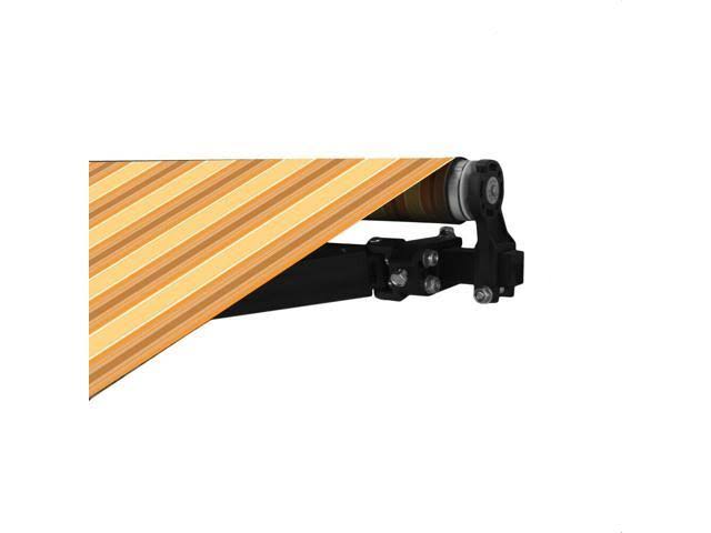Aleko Motorized Retractable Home Patio Canopy Awning 13x10 Multi Yellow