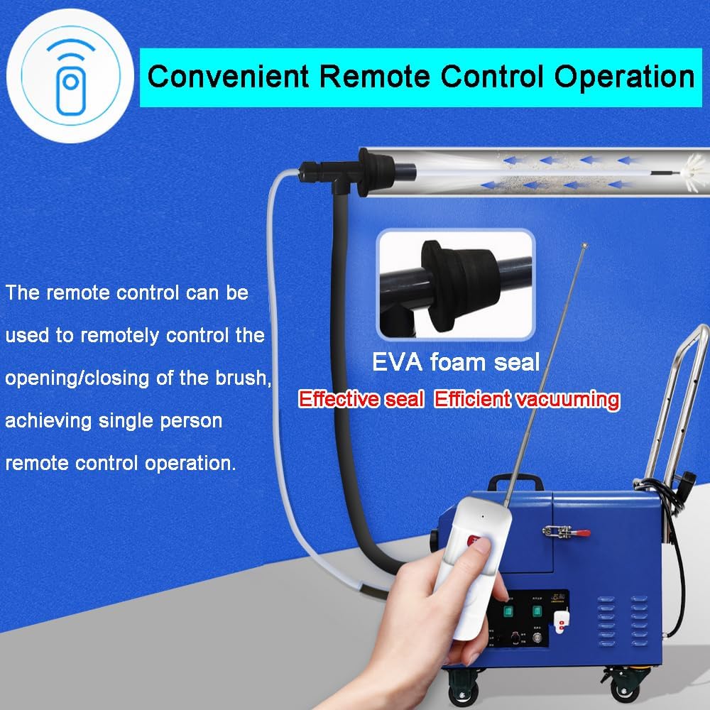 Fresh Air Duct Cleaning Machine Household Fresh Air System Ventilation Duct Cleaner 220V Pipeline Sweeping Suction Dust Removal Integrated Machine 0-1400 RPM Stepless Speed Rigulation