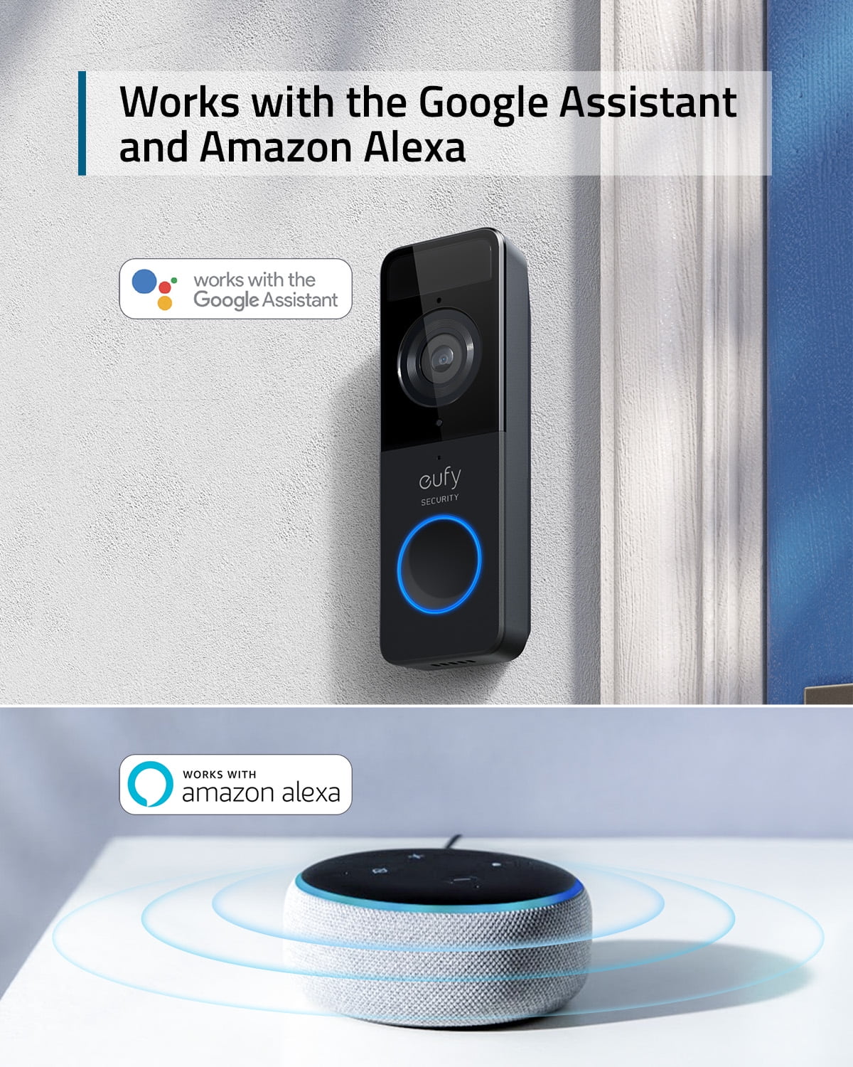 eufy Security by Anker- Wireless 1080p Video Doorbell with Chime, Locally Stored Data