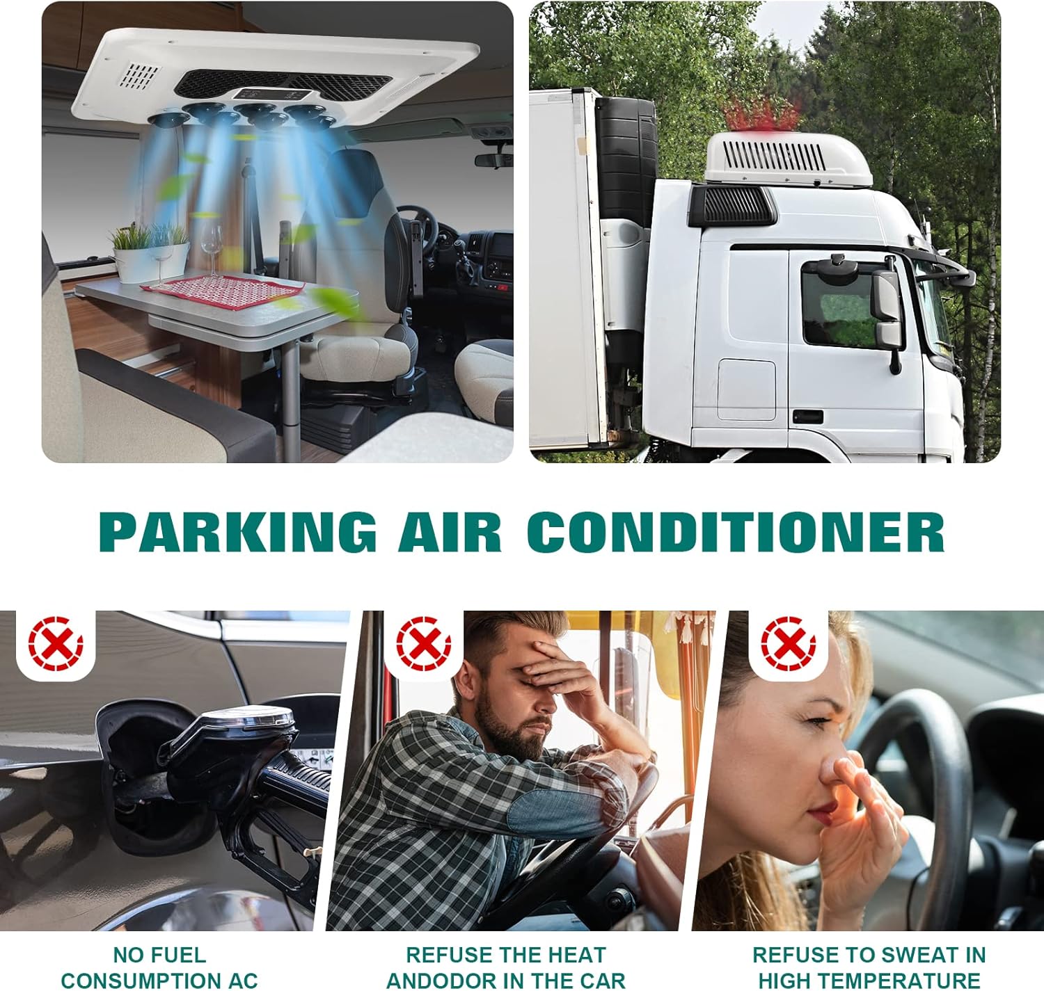 12V DC air conditioner，roof air conditioner are applicable to trucks, RVs, buses, excavators, campers, agricultural vehicles, etc. 12V air conditioner cold/hot function (12V)