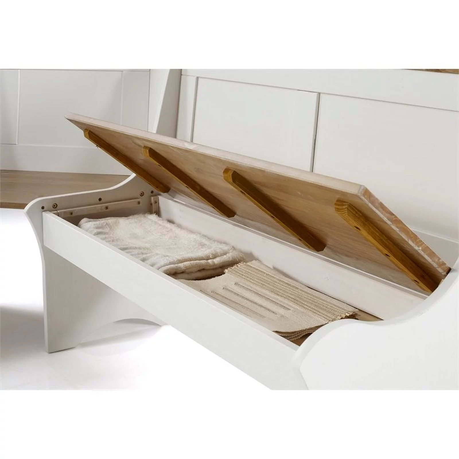 Linon Jackie Dining Nook Set in Antique White